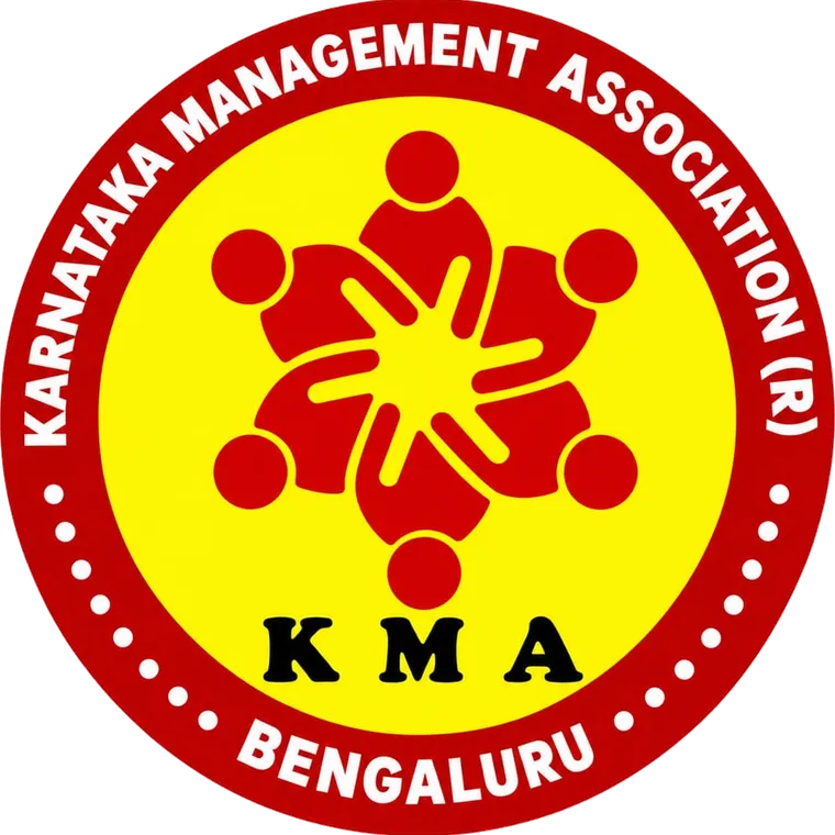 Karnataka Management Association logo: six people joined in a ring